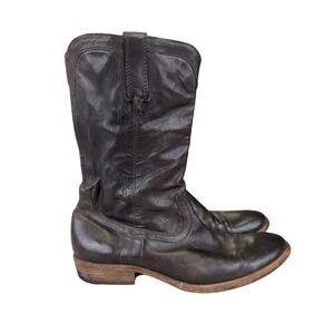 Frye 87687 Carson Mens 9.5 D Brown Leather‎ Western Cowboy Pull On Boots